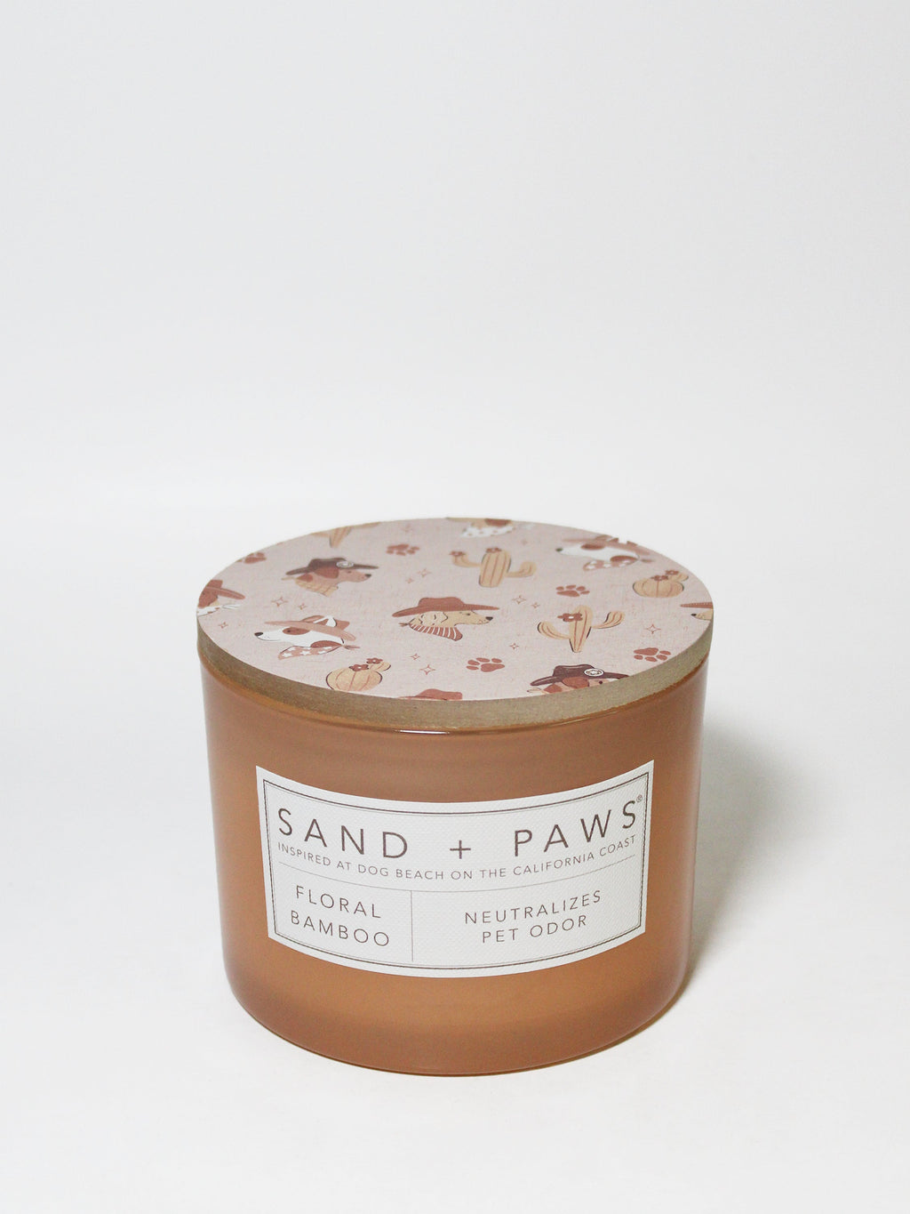 Signature Sand + Paws Floral Bamboo 12 oz scented candle