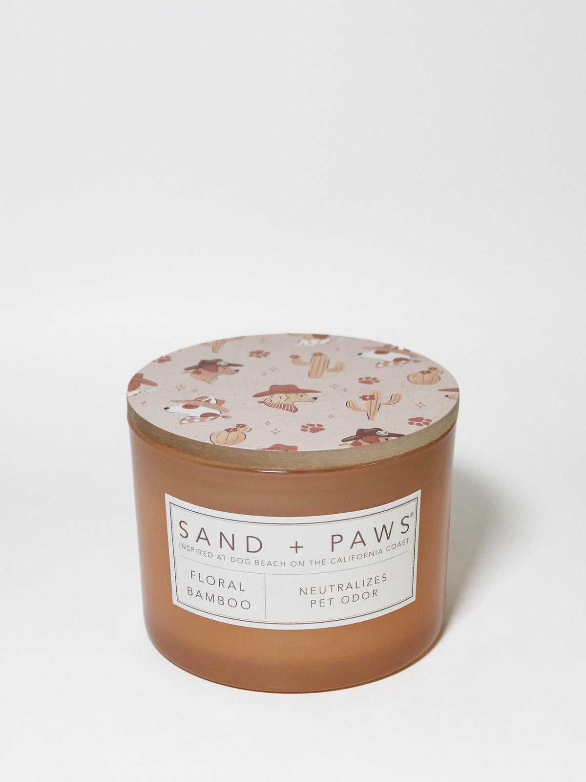 Signature Sand + Paws Floral Bamboo 12 oz scented candle