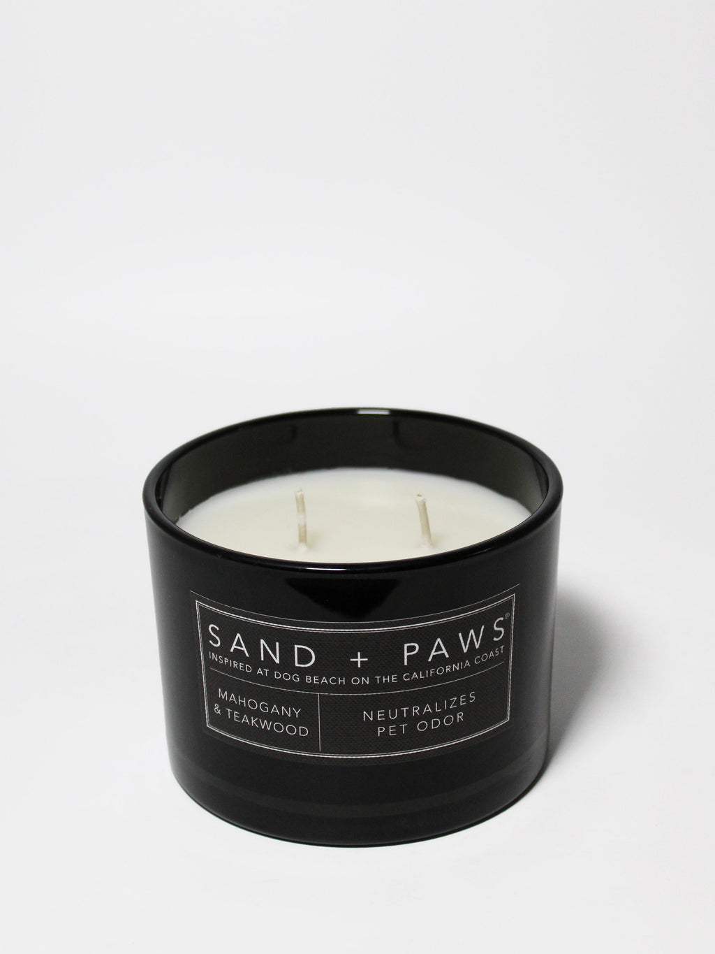 Signature Sand + Paws Mahogany & Teakwood 12 oz scented candle