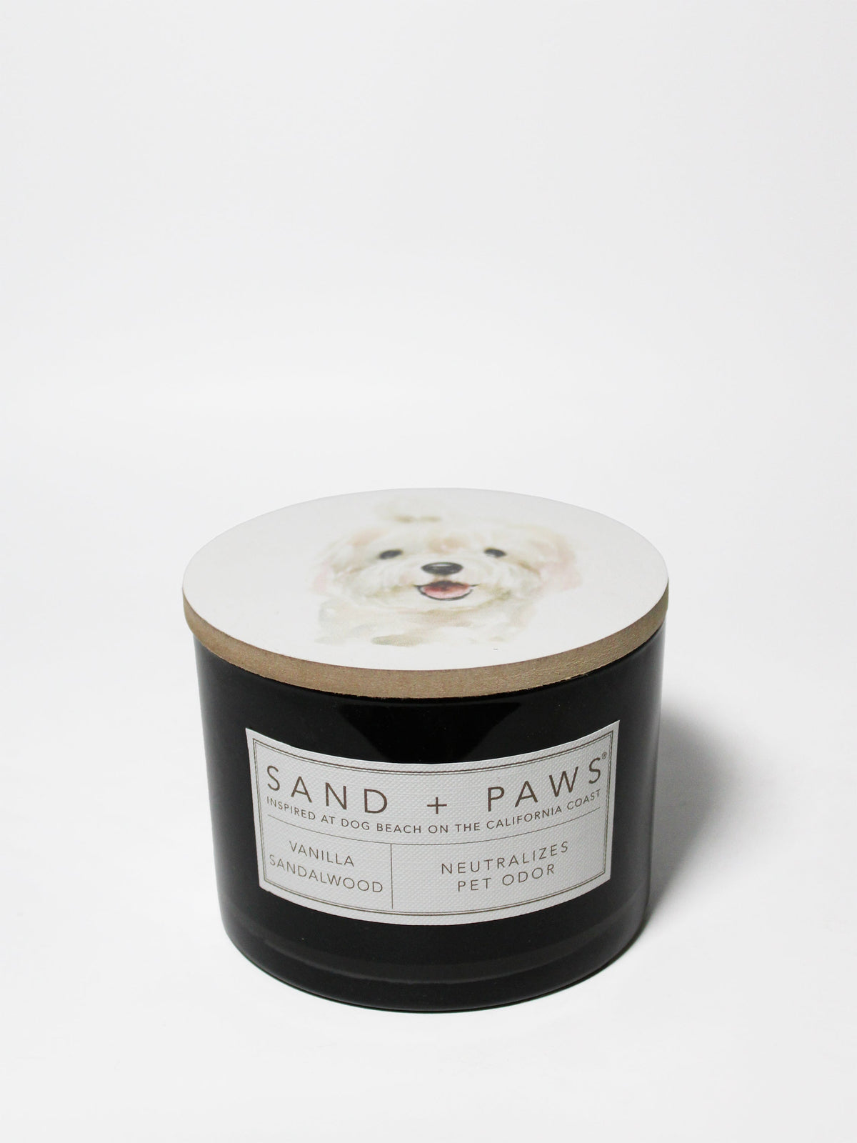 Signature Sand + Paws Vanilla Sandalwood 12 oz scented candle