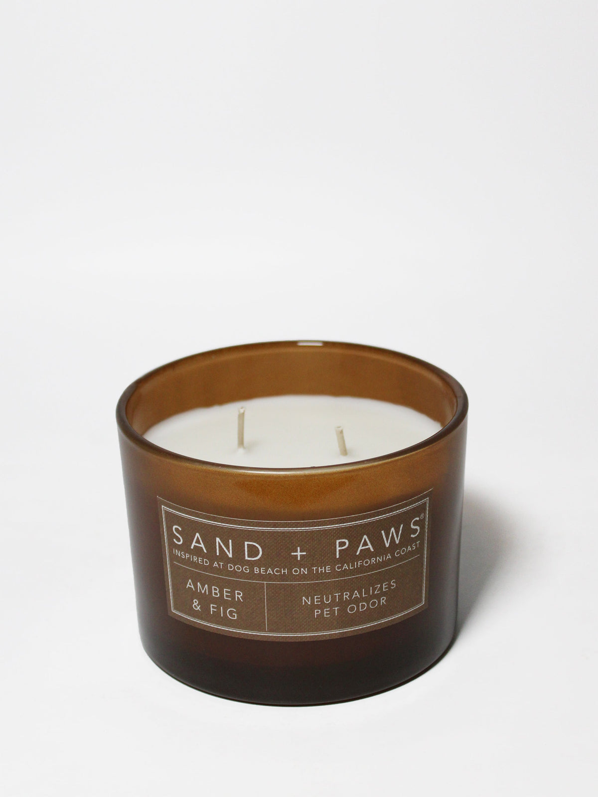 Signature Sand + Paws Amber & Fig 12 oz scented candle