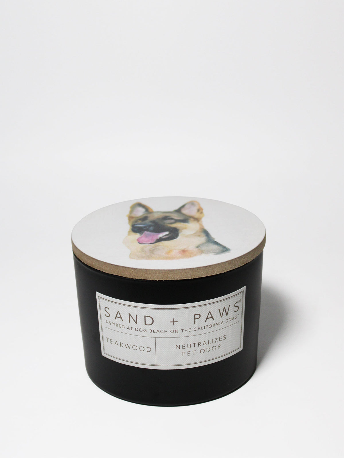Signature Sand + Paws Teakwood 12 oz scented candle