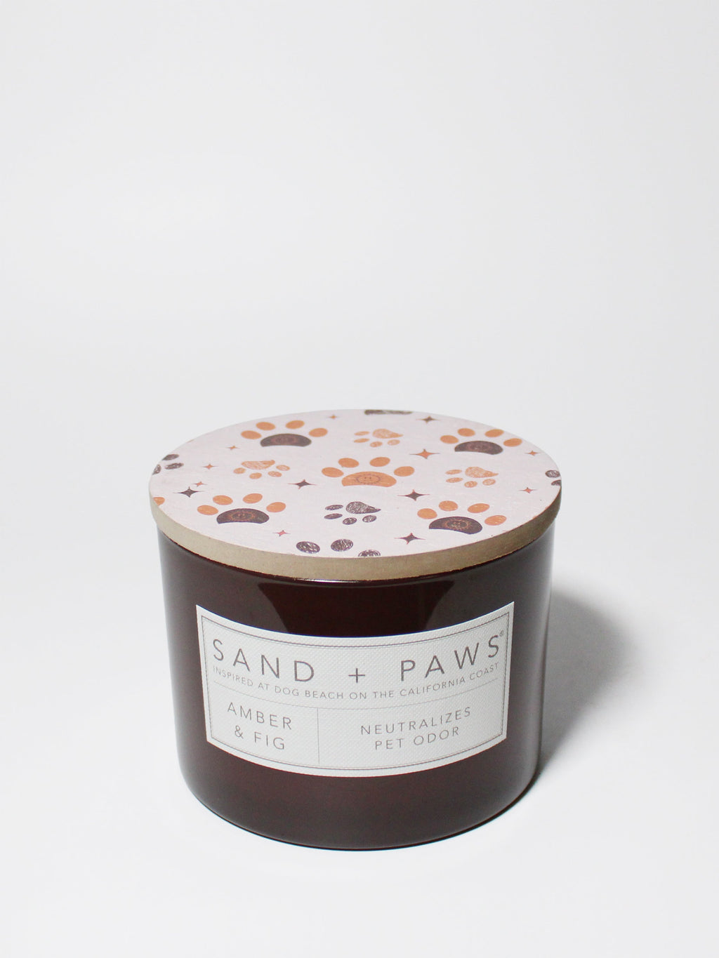Signature Sand + Paws Amber & Fig 12 oz scented candle