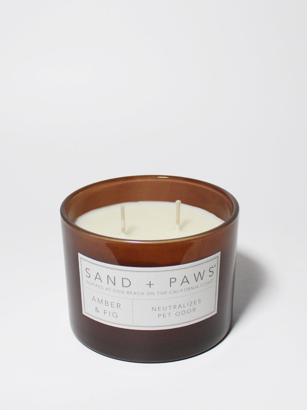 Signature Sand + Paws Amber & Fig 12 oz scented candle
