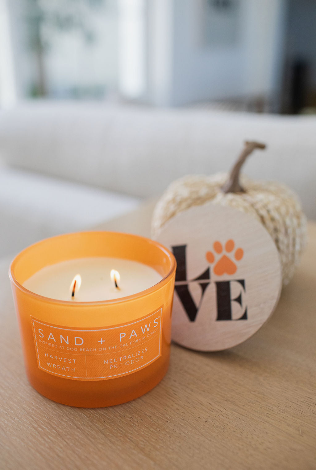 Signature Sand + Paws Harvest Wreath 12 oz scented candle