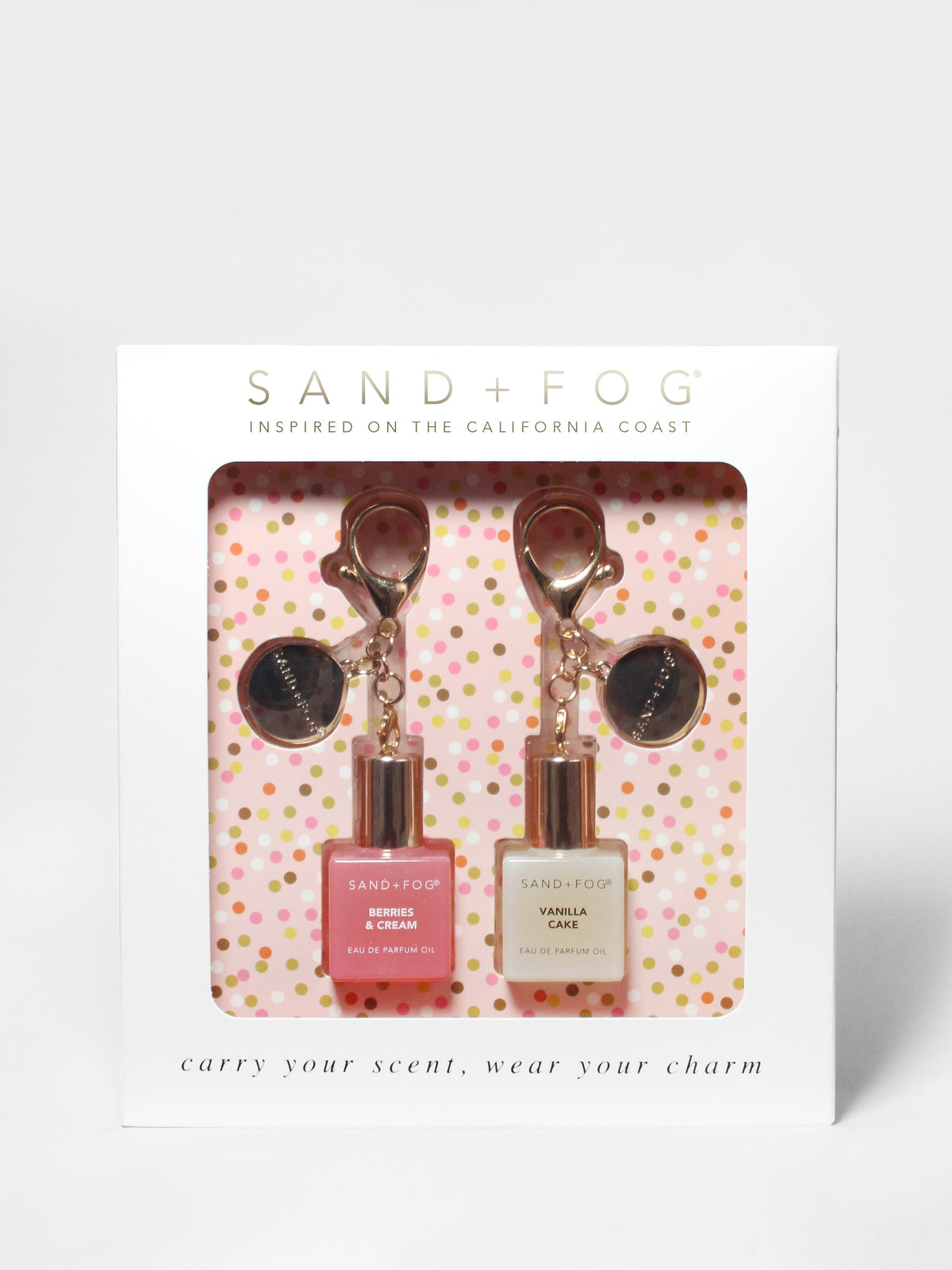 Elegant Bag Charm Perfume Oil Rollerball Set - Berries & Cream + Vanilla Cake