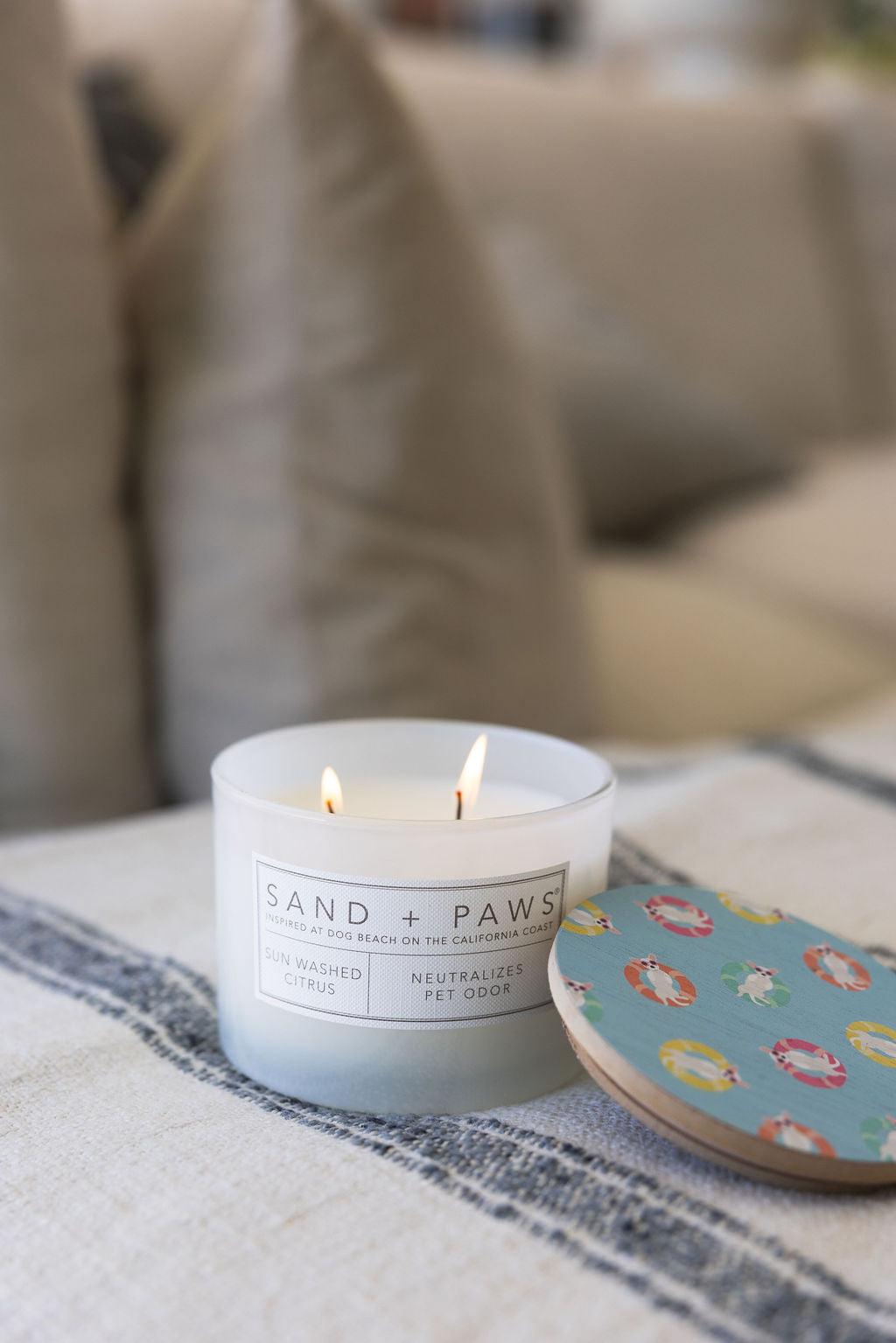 Signature Sand + Paws Sun Washed Citrus 12 oz scented candle