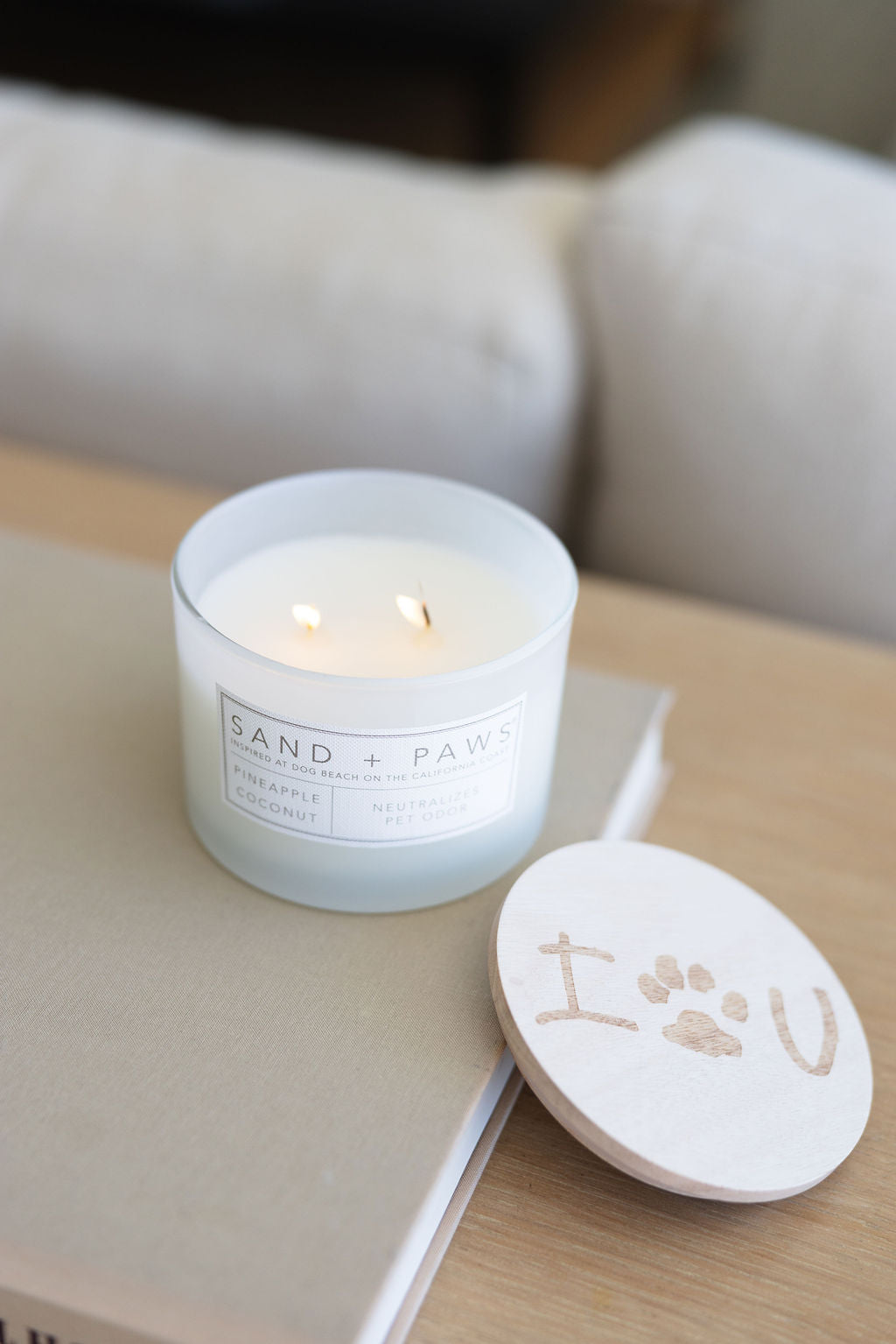 Signature Sand + Paws Pineapple Coconut 12 oz scented candle