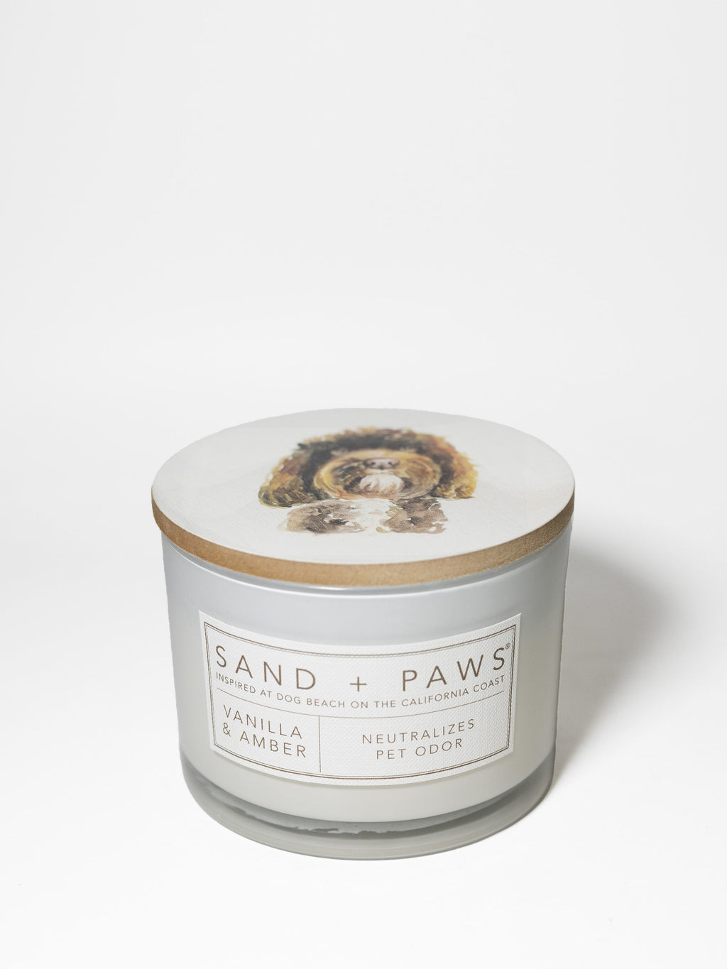 Signature Sand + Paws Vanilla & Amber 12 oz scented candle