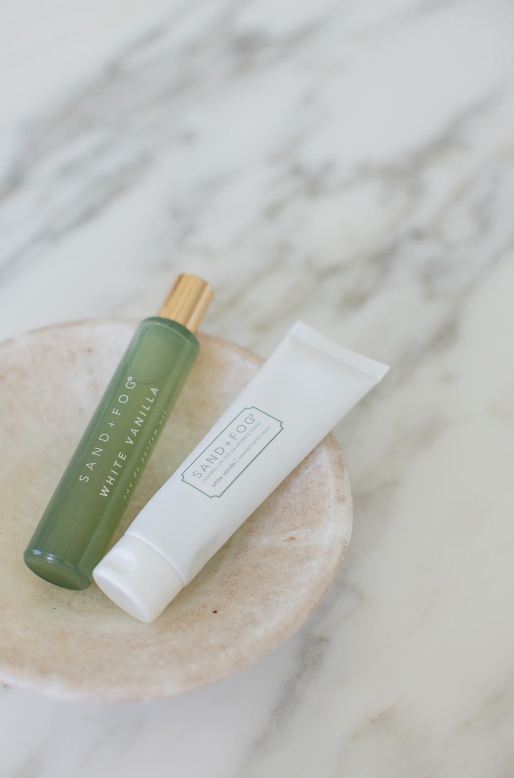 Elegant Hand Cream and Perfume Oil Rollerball Set - White Vanilla